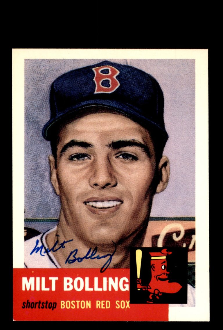 Signed Baseball Card Auto Milt Bolling 1991 Topps Archives 1953 #280