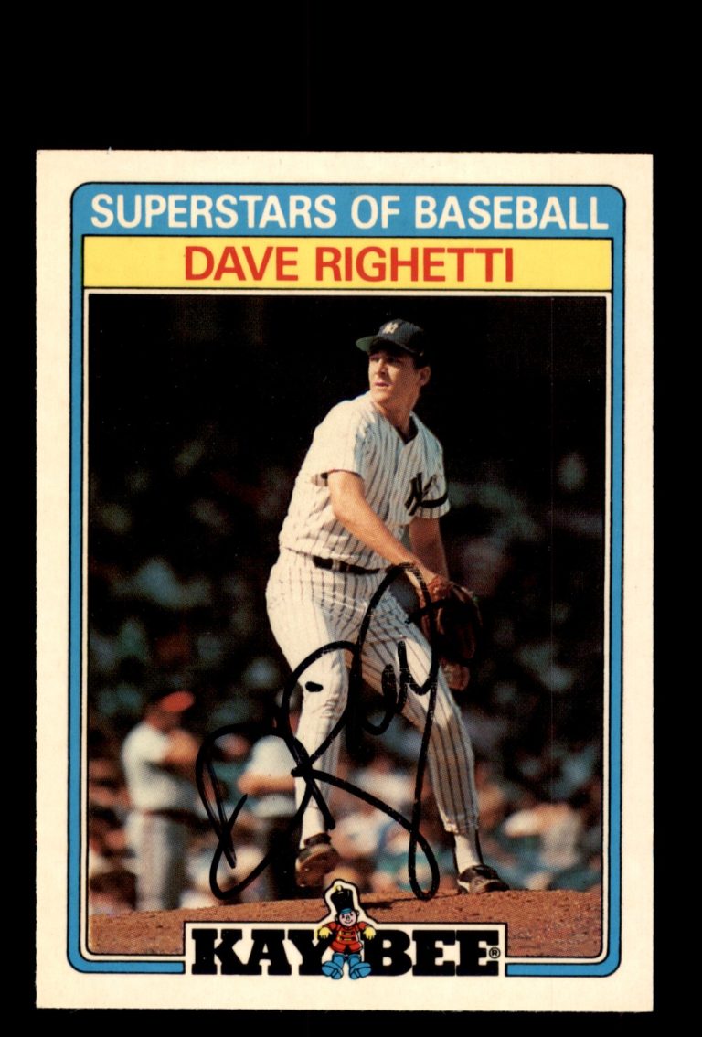 Signed Baseball Card Auto Dave Righetti 1987 Topps Kay-Bee Superstars #27