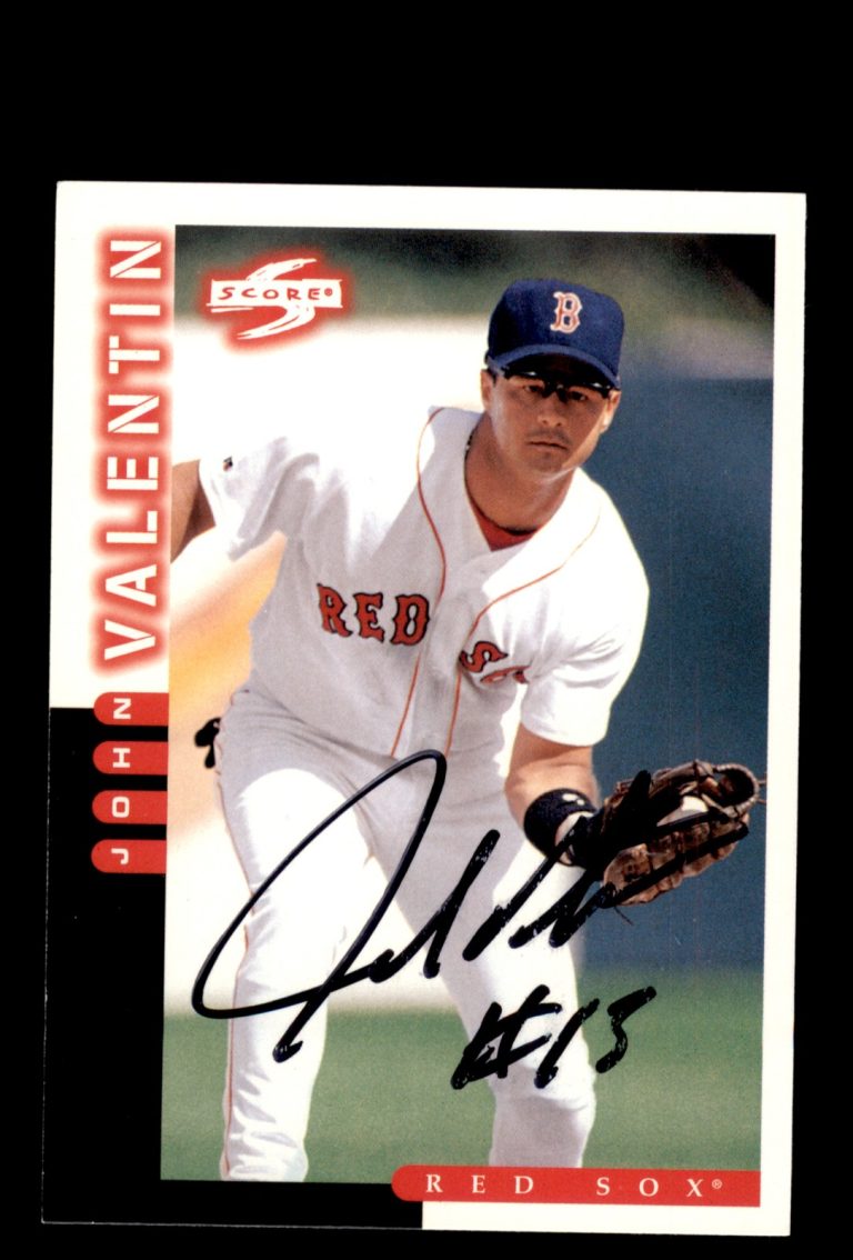 Signed Baseball Card Auto John Valentin 1998 Score #175 Boston Red Sox