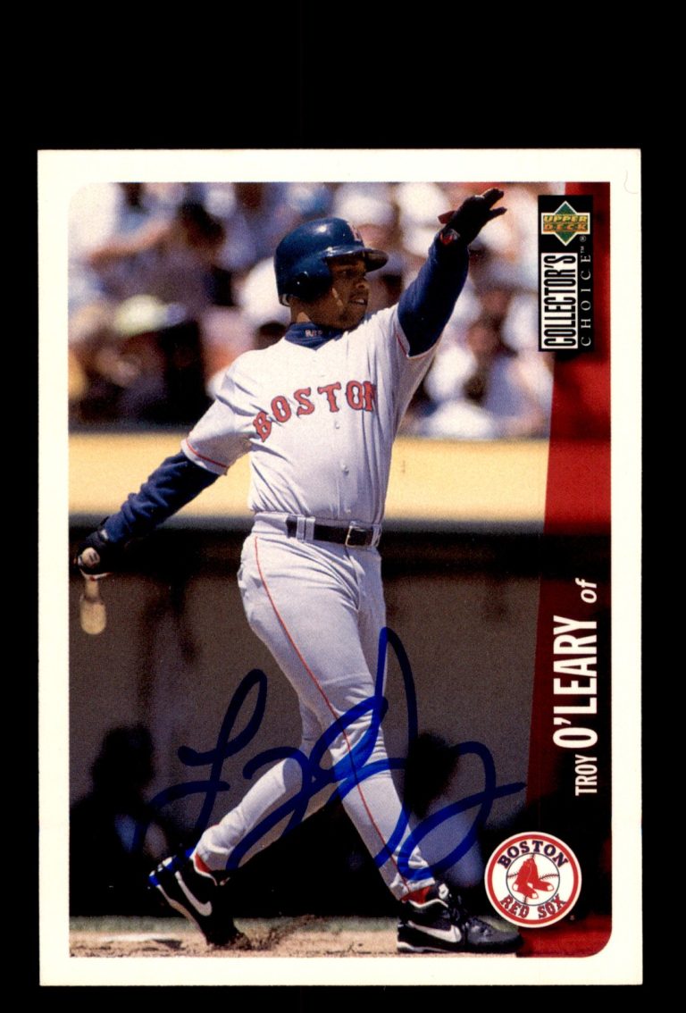 Signed Baseball Card Auto Troy O'Leary 1996 Collector's Choice #68 Red Sox