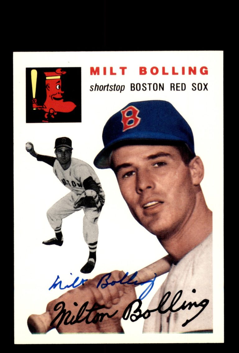 Signed Baseball Card Auto Milt Bolling 1994 Topps Archives 1954 #82 Red Sox