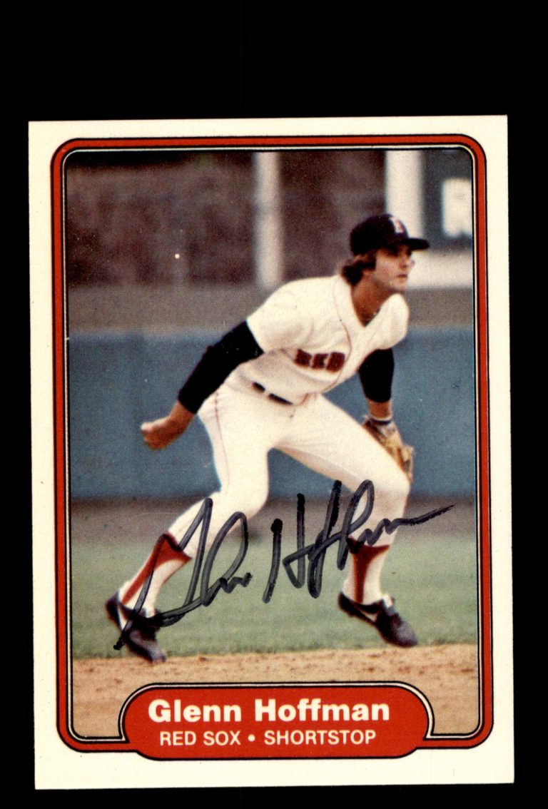 Signed Baseball Card Auto Glenn Hoffman 1982 Fleer #296 Boston Red Sox