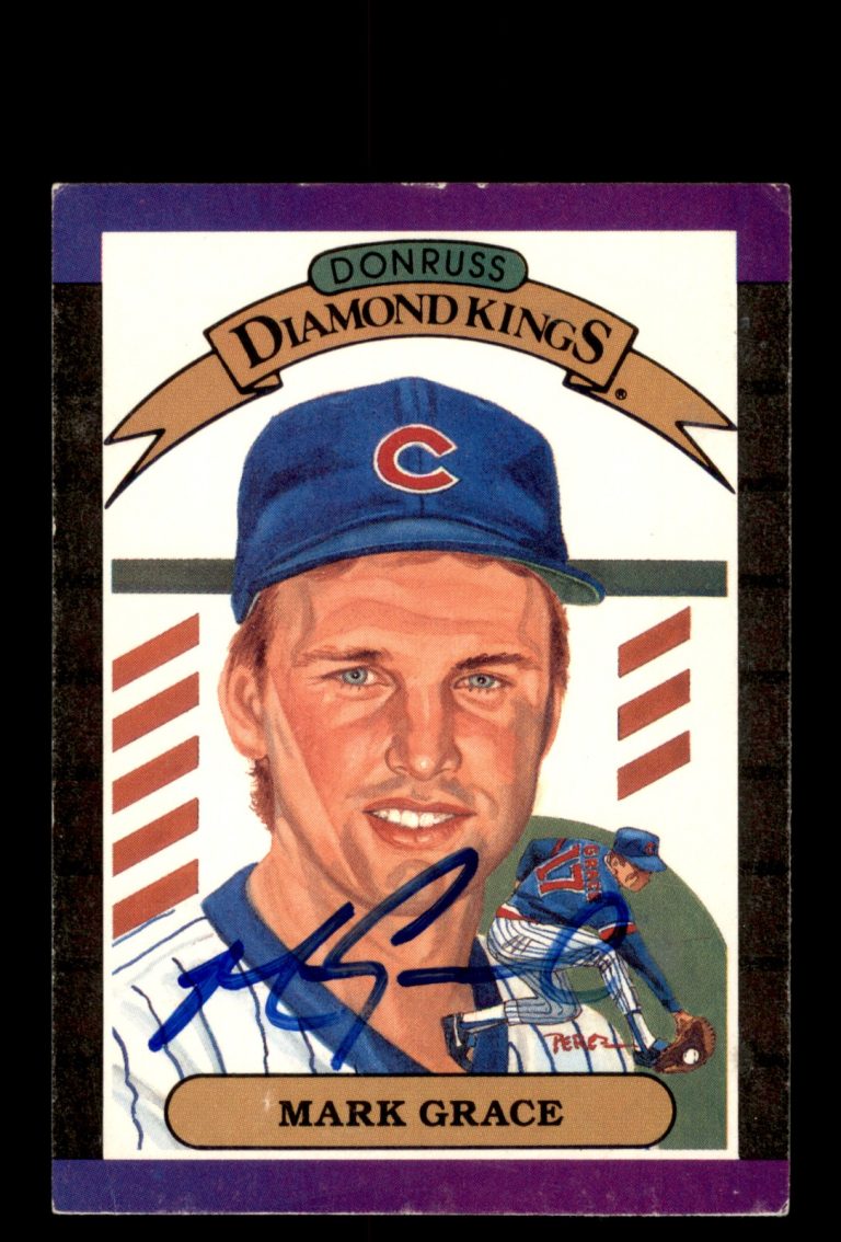 Signed Baseball Card Auto Mark Grace 1989 Donruss #17 Chicago Cubs