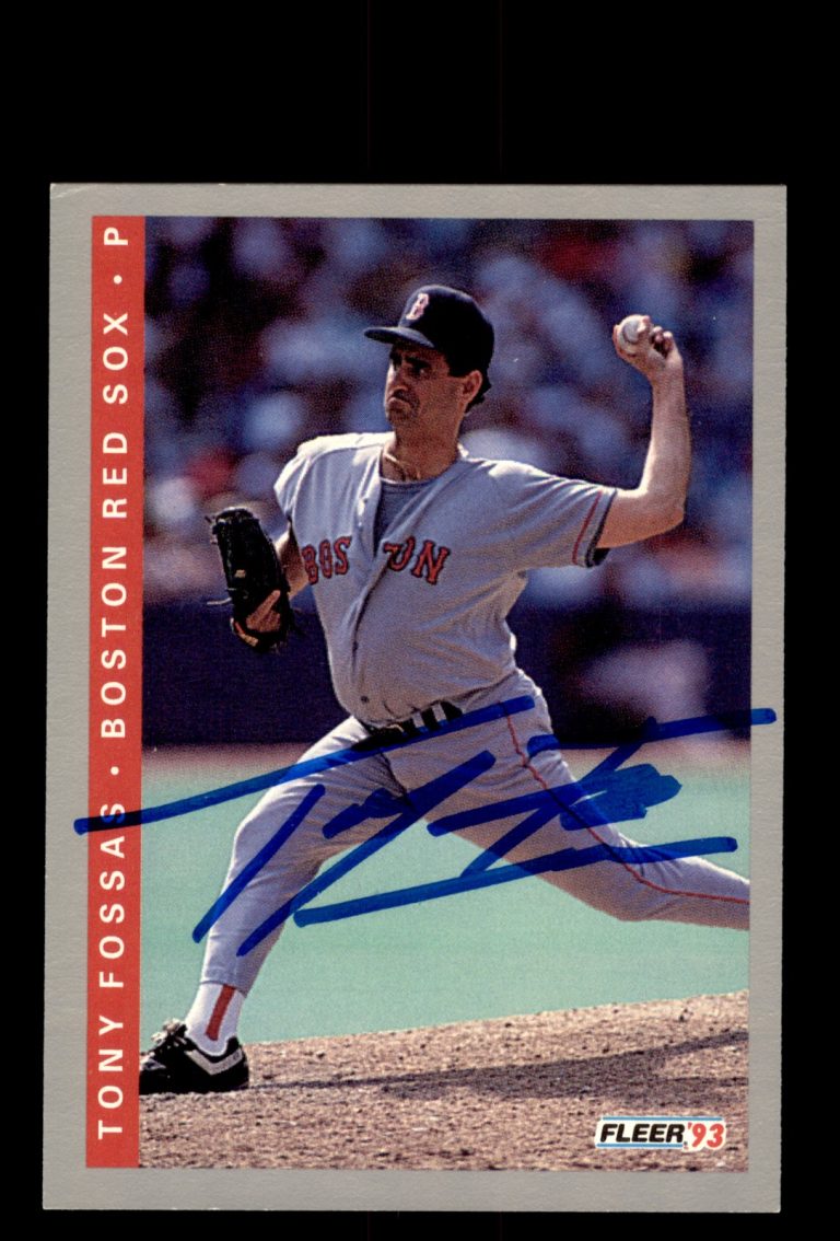 Signed Baseball Card Auto Tony Fossas 1993 Fleer #180 Boston Red Sox