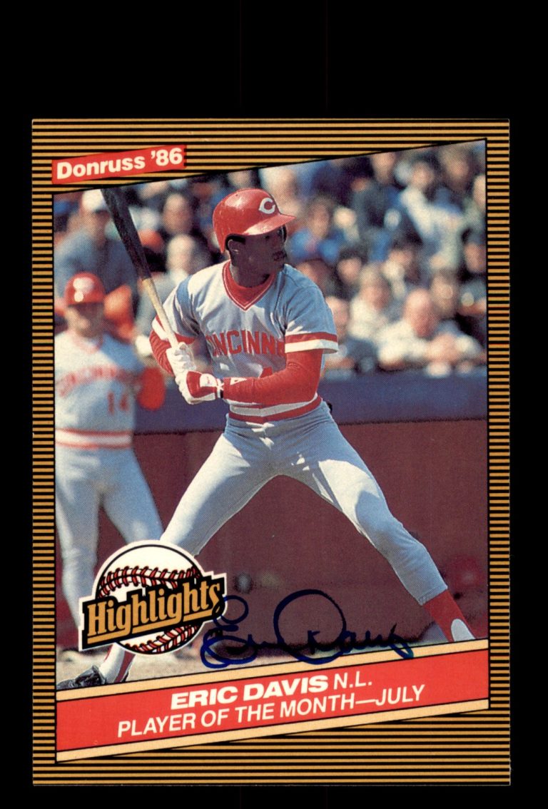 Signed Baseball Card Auto Eric Davis 1986 Donruss Highlights #30 Cincinnati Reds