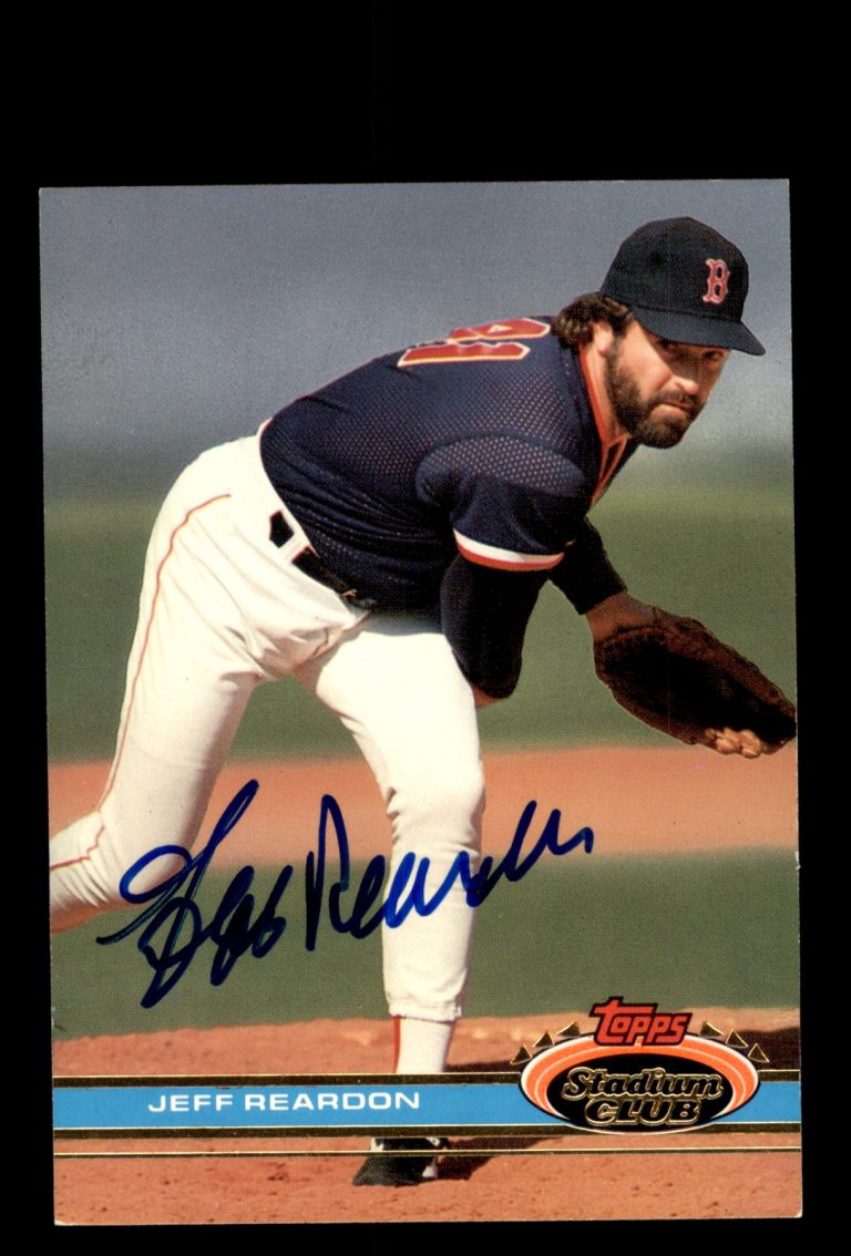 Signed Baseball Card Auto Jeff Reardon 1991 Stadium Club #354 Boston Red Sox