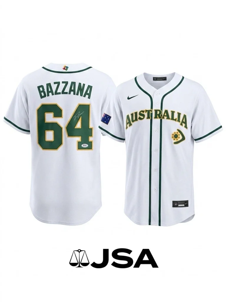 Travis Bazzana Signed Jersey Australia JSA Authentic Autograph Guardians WBC LG