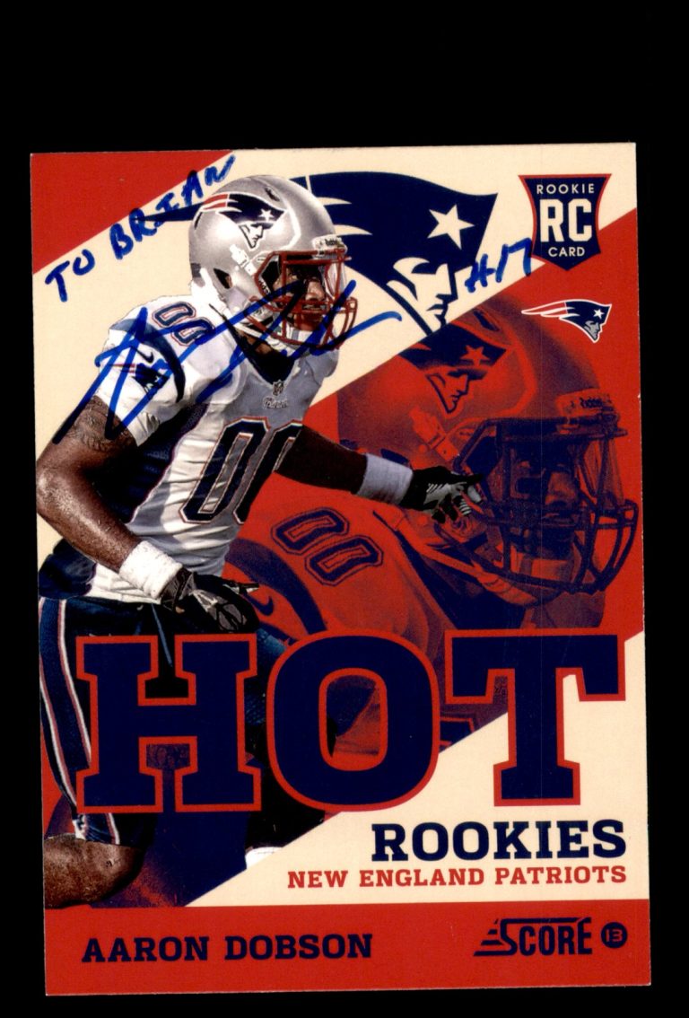 Signed Football Card Auto Aaron Dobson 2013 Score #23 Patriots Personalized