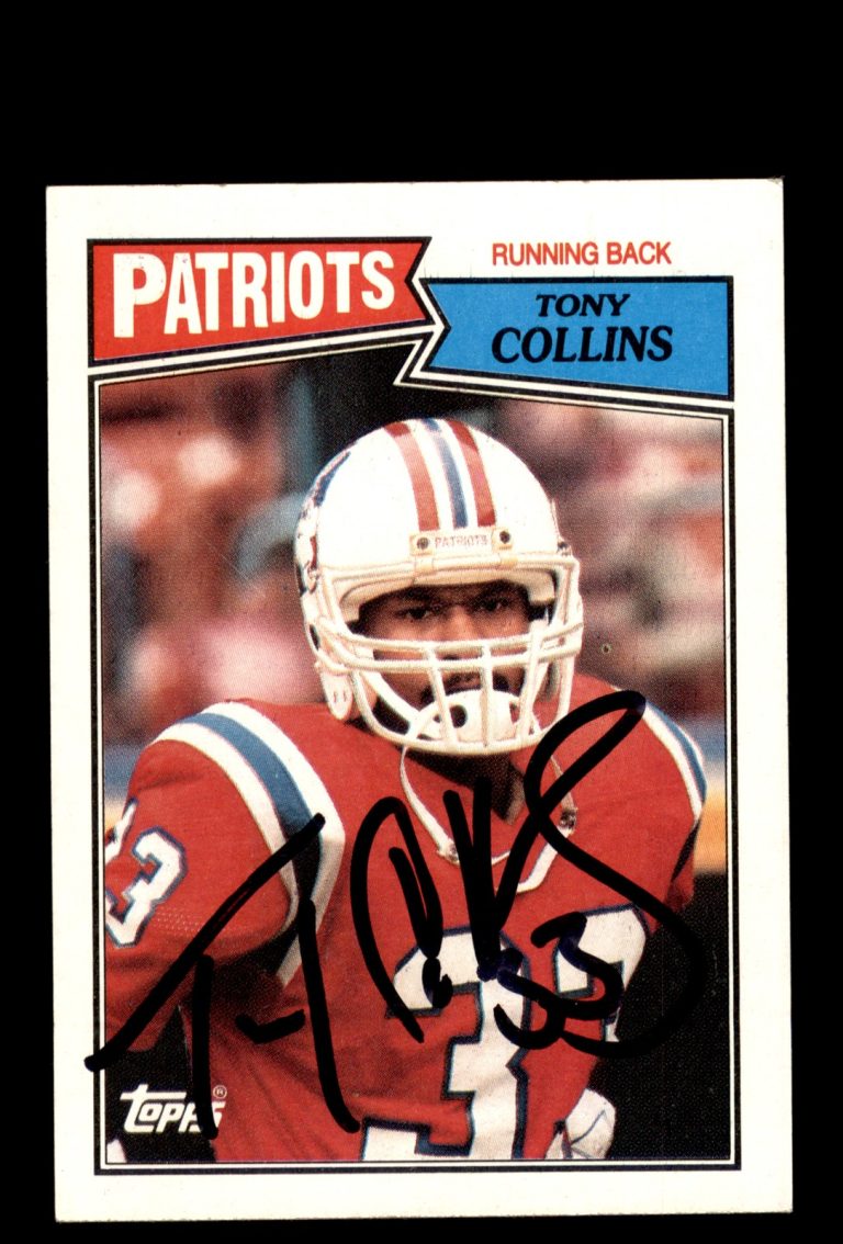 Signed Football Card Auto Tony Collins 1987 Topps #99 New England Patriots