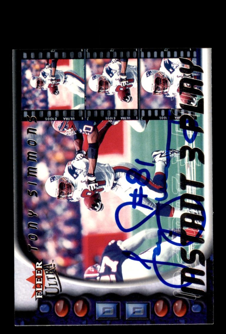 Signed Football Card Auto Tony Simmons 2000 Ultra #11 IP New England Patriots