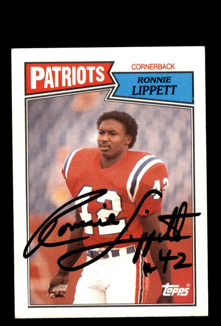 Signed Football Card Auto Ronnie Lippett 1987 Topps #109 New England Patriots