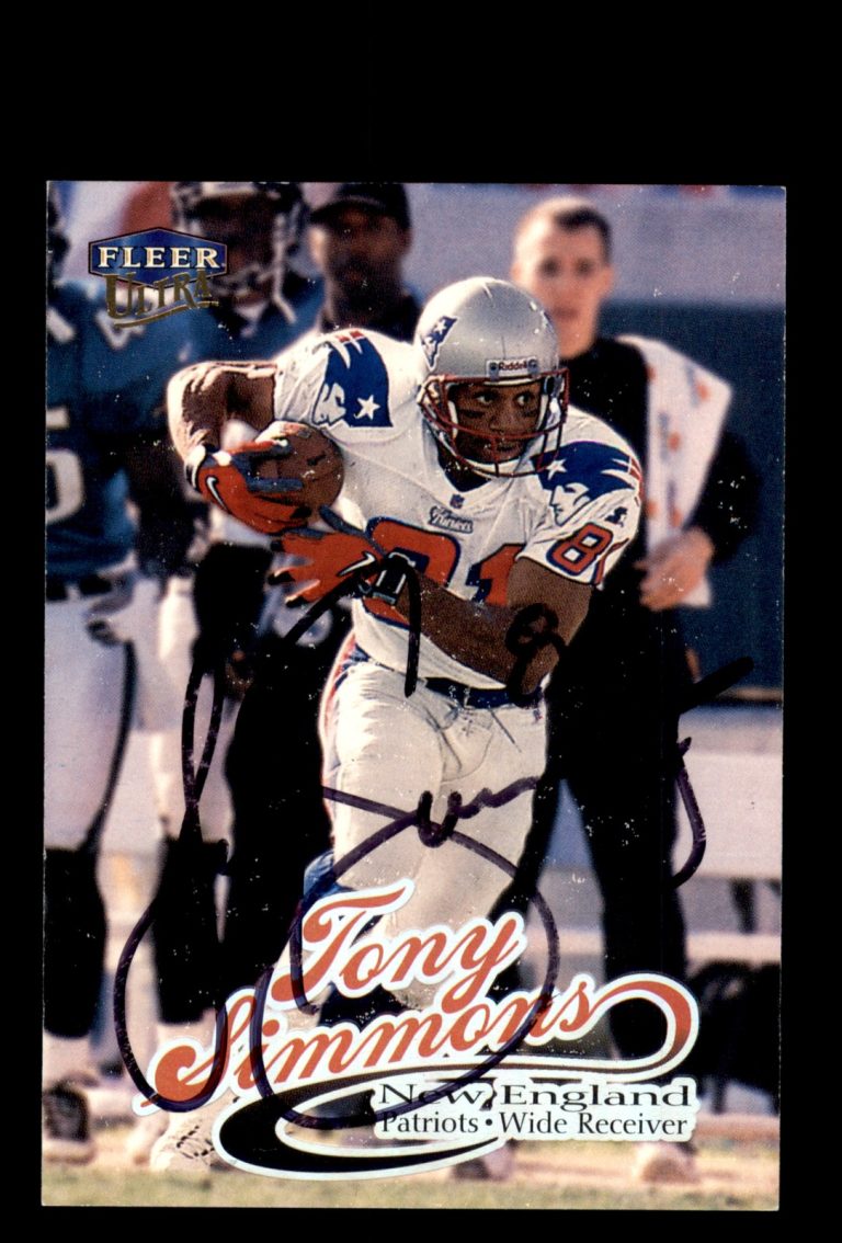 Signed Football Card Auto Tony Simmons 1999 Ultra #17 New England Patriots