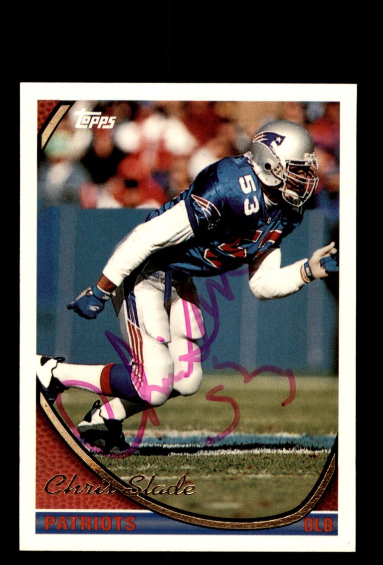 Signed Football Card Auto Chris Slade 1994 Topps #574 New England Patriots