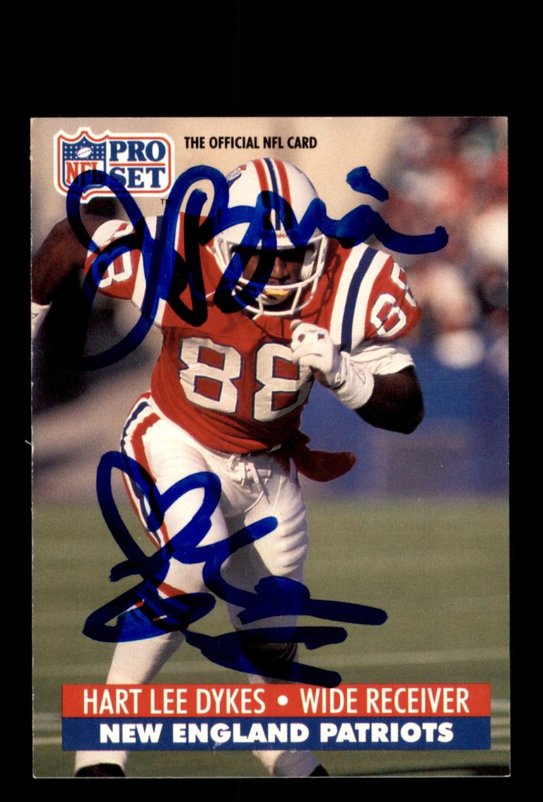 Signed Football Card Auto Hart Lee Dykes 1991 Pro Set #228 Patriots Personalized