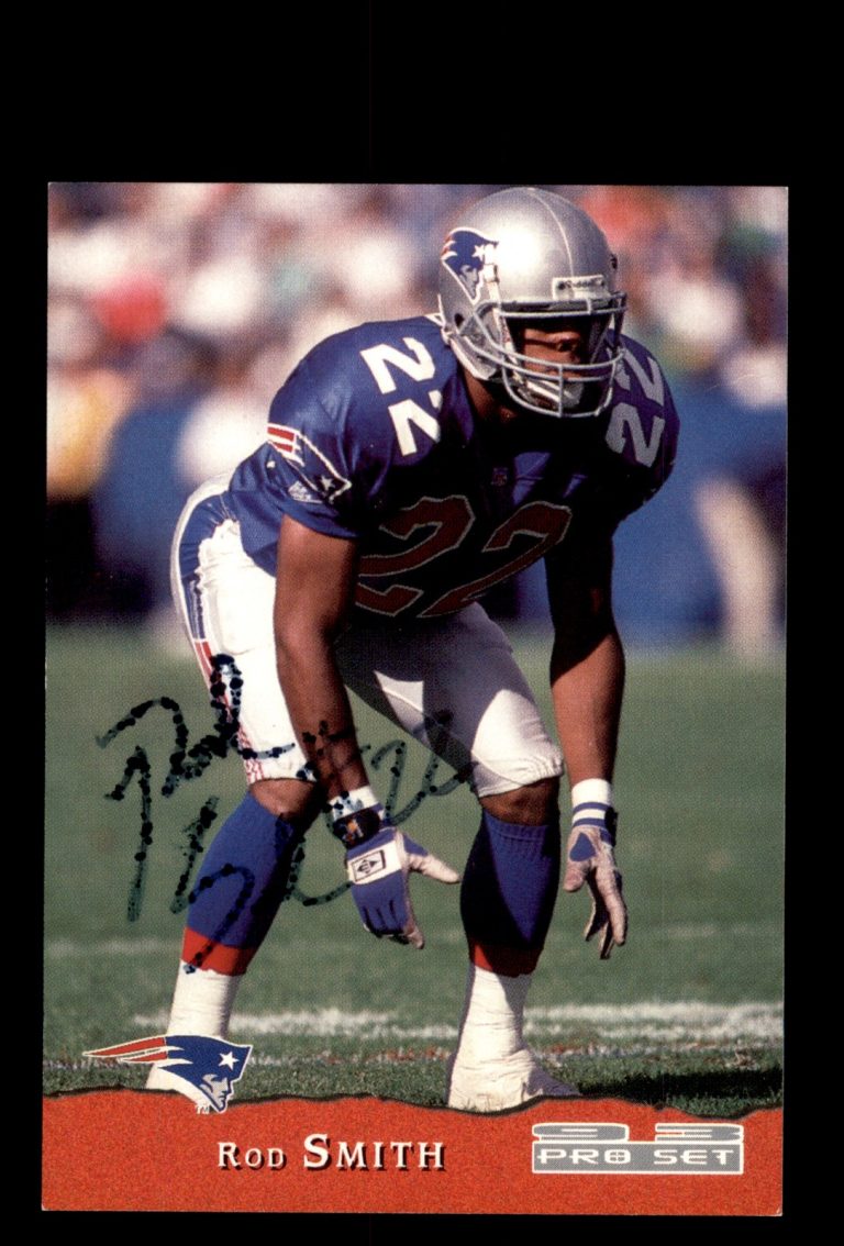 Signed Football Card Auto Rod Smith 1993 Pro Set #282 New England Patriots