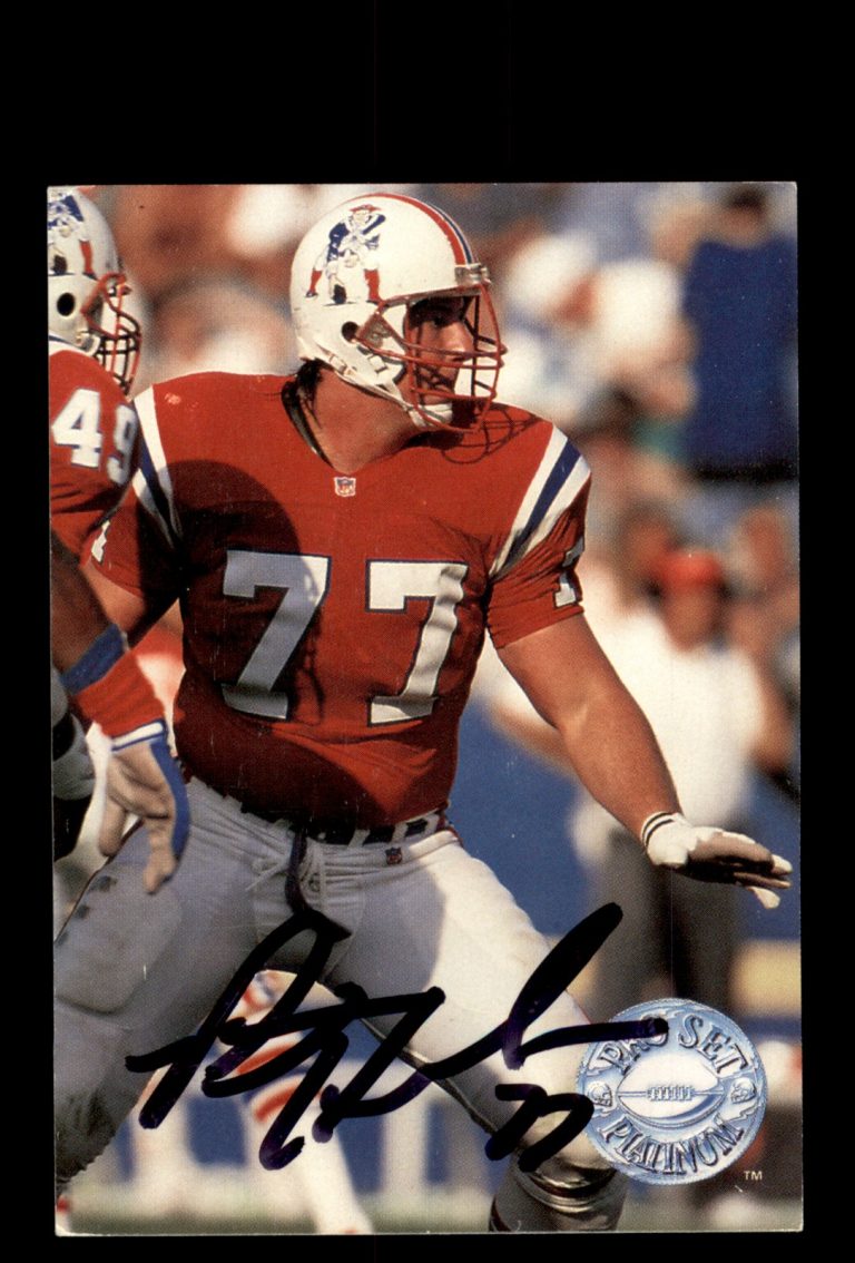 Signed Football Card Auto Pat Harlow 1991 Pro Set Platinum #291 Patriots