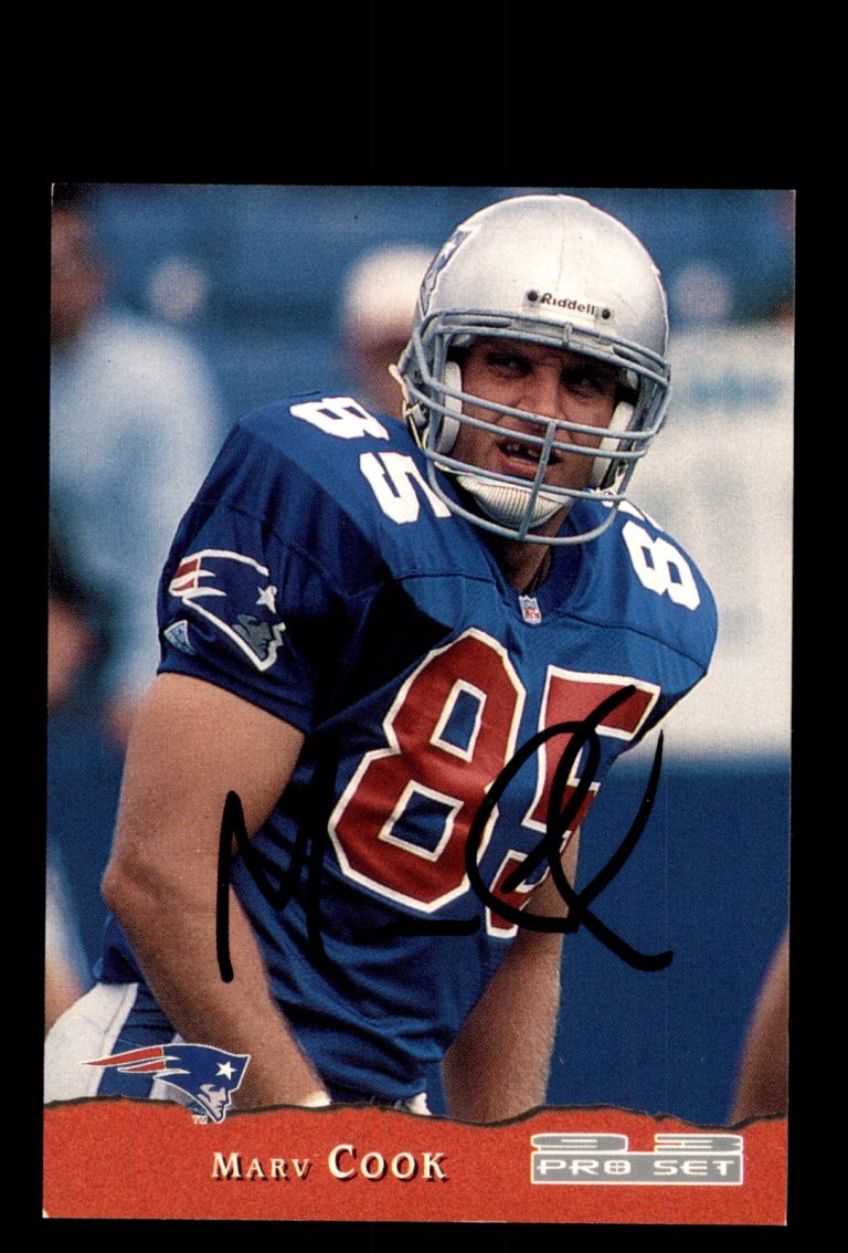 Signed Football Card Auto Marv Cook 1993 Pro Set #272 New England Patriots