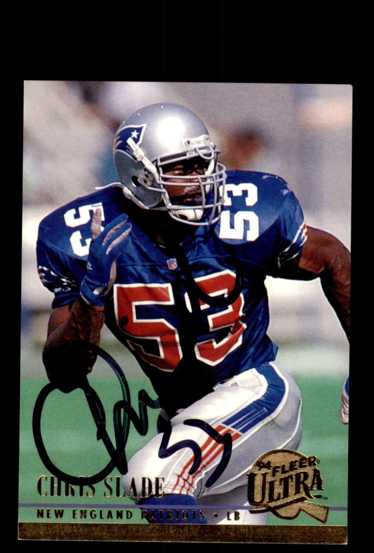 Signed Football Card Auto Chris Slade 1994 Ultra #205 New England Patriots