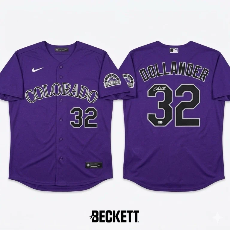 Chase Dollander Signed Jersey Beckett Authentic Colorado Rockies Autograph