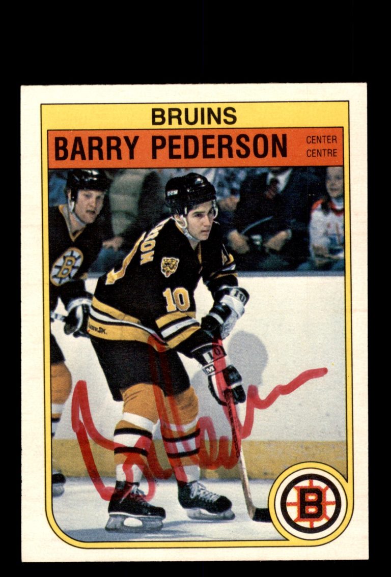 Signed Hockey Card Auto Barry Pederson 1982-83 O-Pee-Chee #20 Boston Bruins