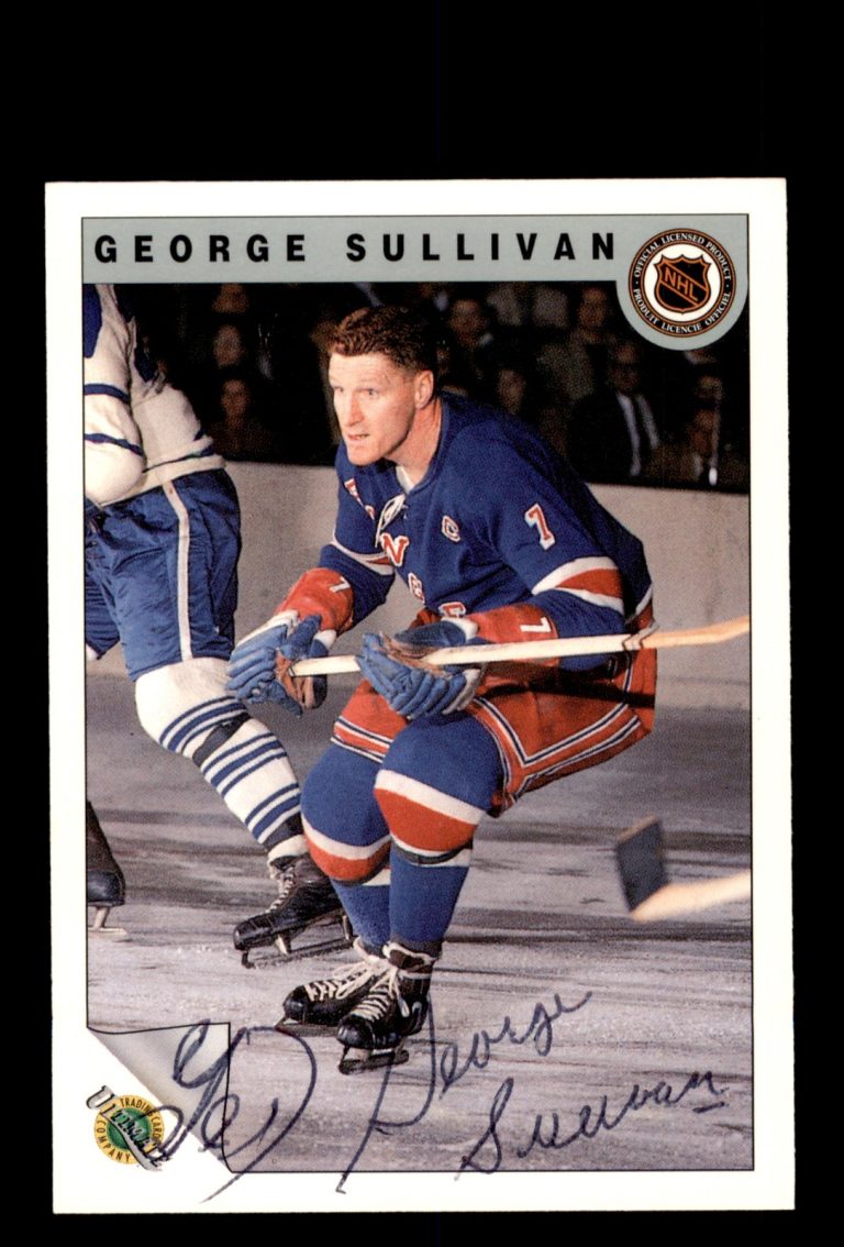 Signed Hockey Card Auto George Sullivan 1991-92 Ultimate Original 6 #29 Rangers