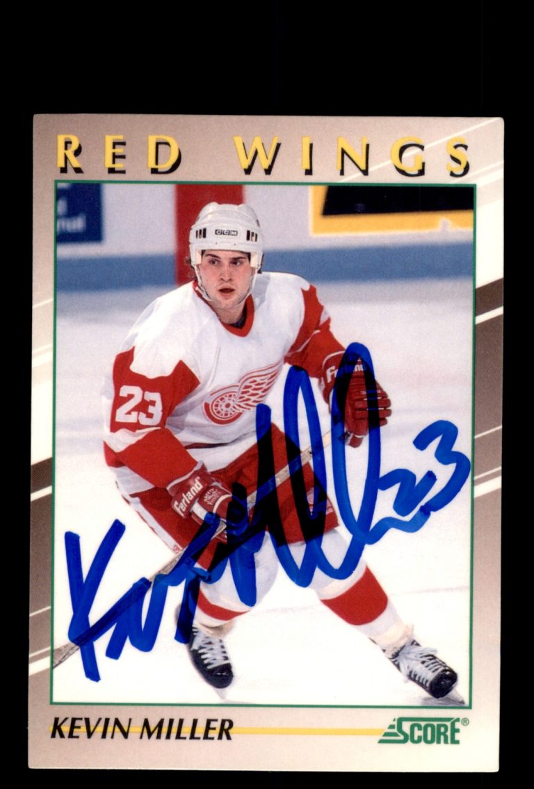 Signed Hockey Card Auto Kevin Miller 1991-92 Score Young Superstars #40