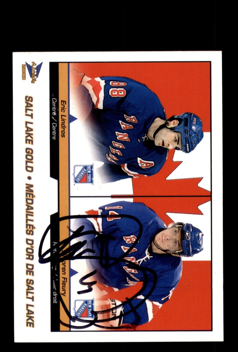 Signed Hockey Card Auto Theoren Fleury 2002-03 Pacific Prism #6 New York Rangers