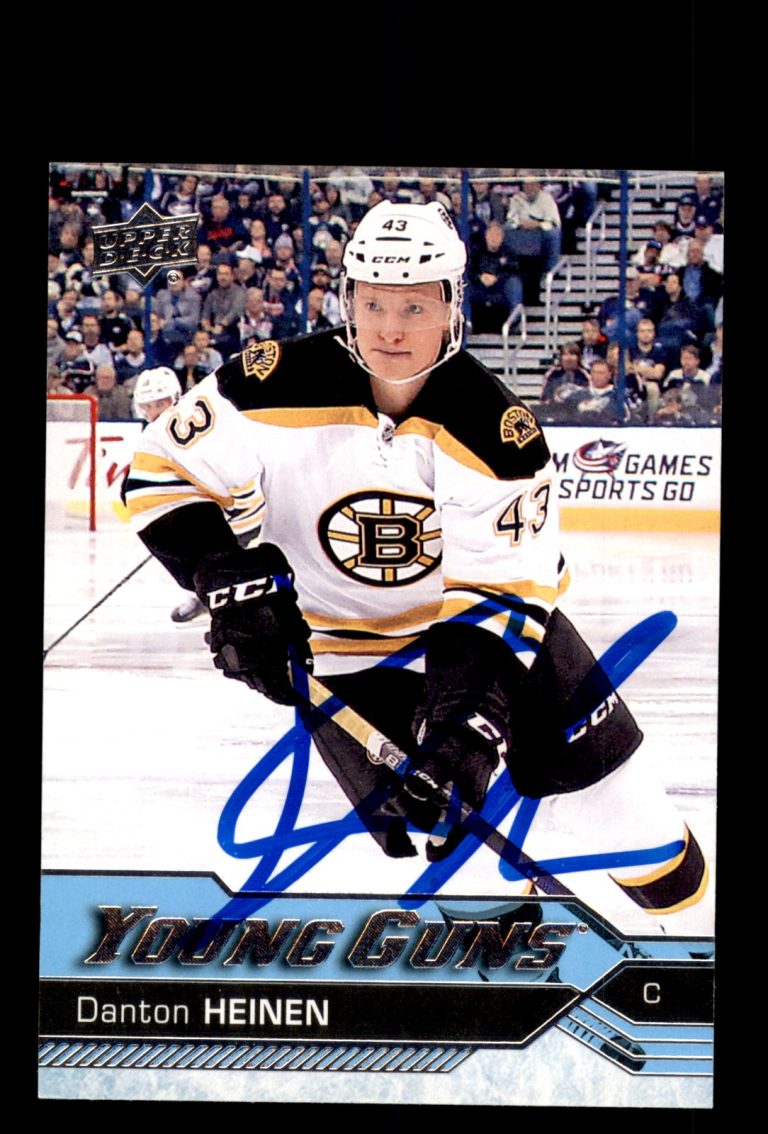 Signed Hockey Card Auto Danton Heinen 2016-17 Upper Deck #209 Boston Bruins