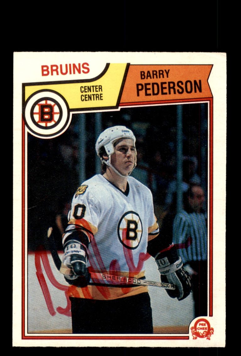 Signed Hockey Card Auto Barry Pederson 1983-84 O-Pee-Chee #57 Boston Bruins