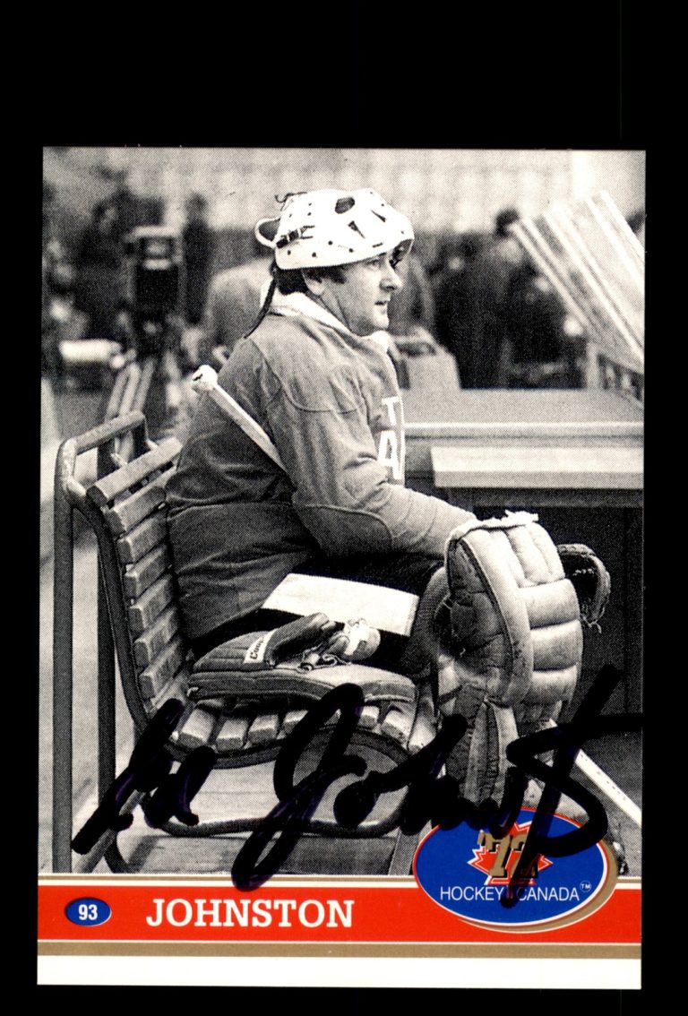 Signed Hockey Card Auto Ed Johnston 1991-92 Future Trends Canada ’72 #93