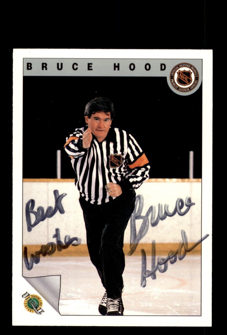 Signed Hockey Card Auto Bruce Hood 1991-92 Ultimate Original 6 #86