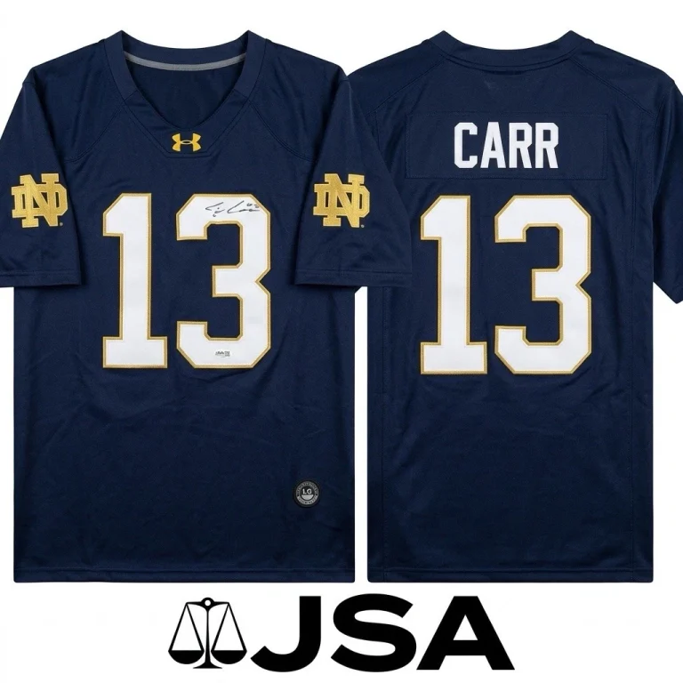 CJ Carr Signed Jersey JSA Authentic Autograph Notre Dame Fighting Irish