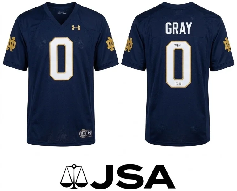 Tionne Gray Signed Jersey JSA Authentic Autograph Notre Dame Fighting Irish