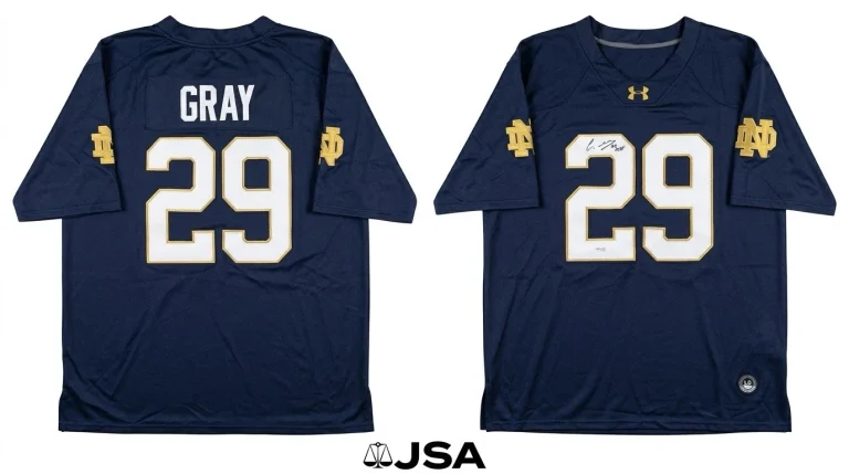 Christian Gray Signed Jersey JSA Authentic Autograph Notre Dame Fighting Irish