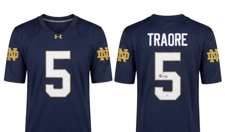 Boubacar Traore Signed Jersey JSA Authentic Autograph Notre Dame Fighting Irish