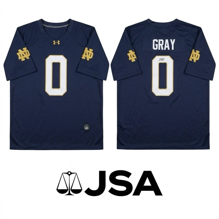 Tionne Gray Signed Jersey JSA Authentic Autograph Notre Dame Fighting Irish