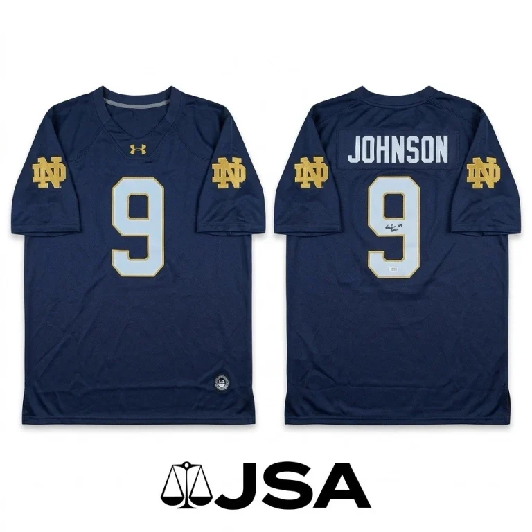 Tae Johnson Signed Jersey JSA Authentic Autograph Notre Dame Fighting Irish