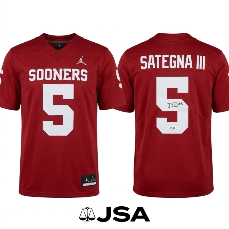 isaiah satenga Signed Jersey JSA Authentic Autograph Oklahoma Sooners Size Large