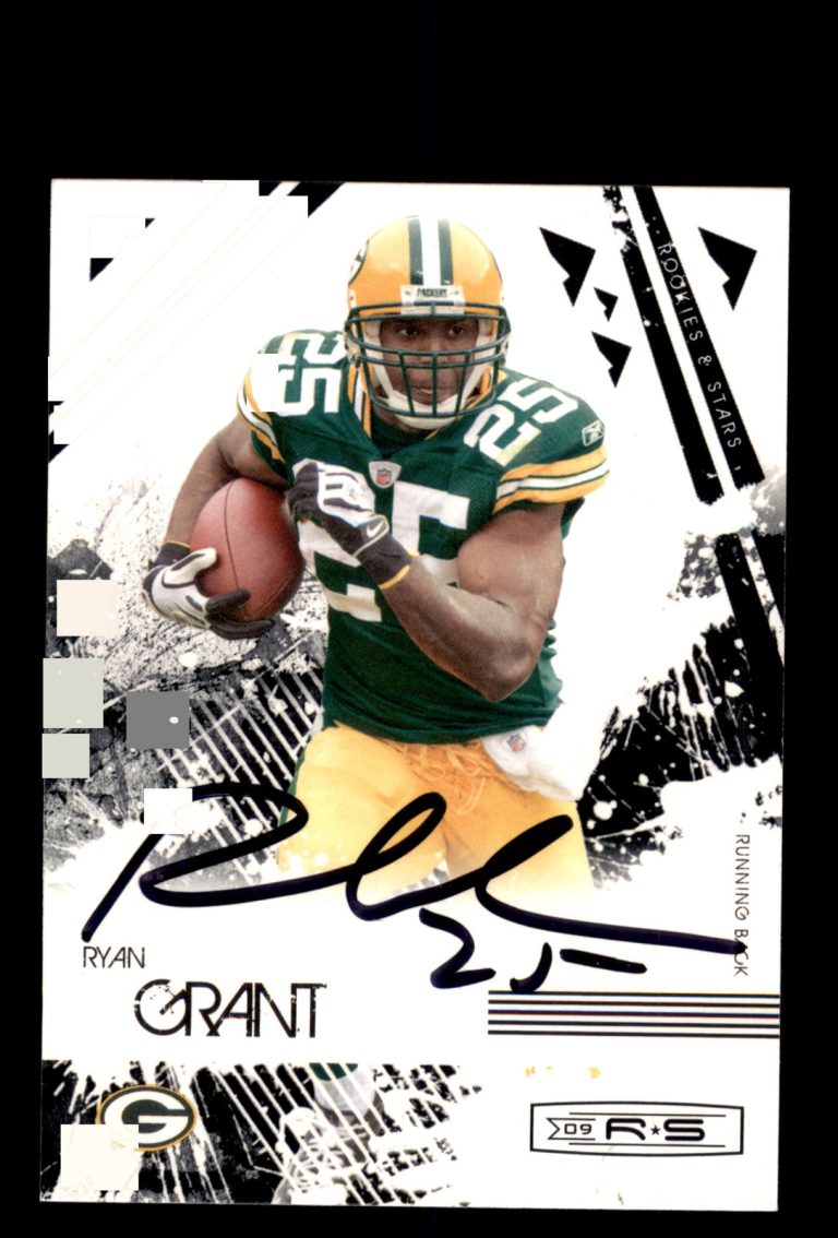 Signed Football Card Auto Ryan Grant 2009 Donruss Rookies & Stars #37 Packers