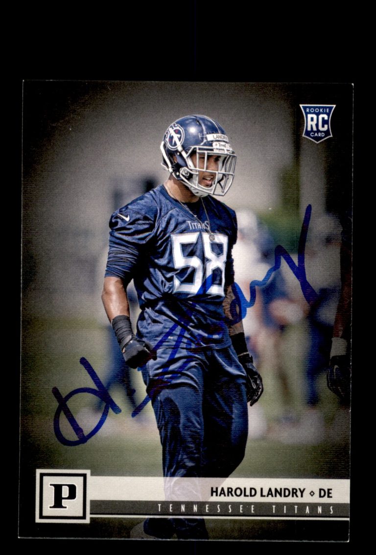 Signed Football Card Auto Harold Landry 2018 Donruss #366 Tennessee Titans