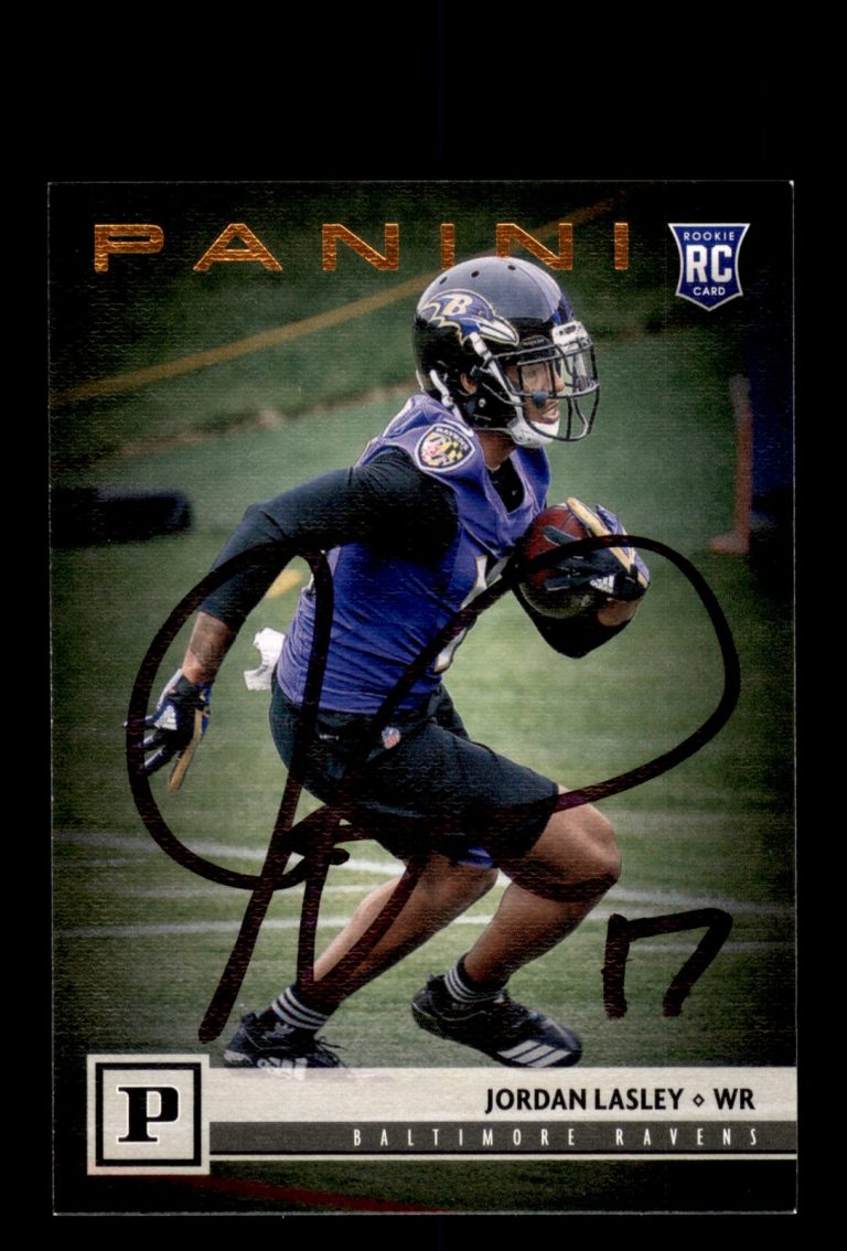 Signed Football Card Auto Jordan Lasley 2018 Panini #363 Baltimore Ravens