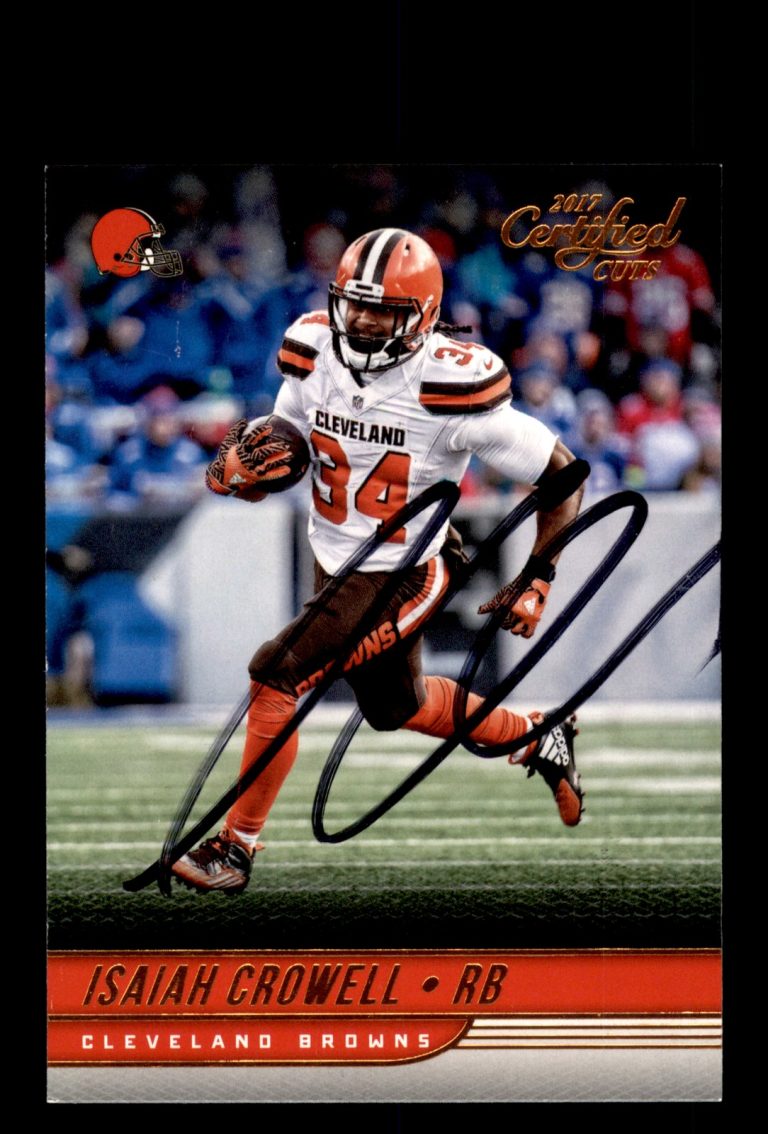 Signed Football Card Auto Isaiah Crowell 2017 Donruss Certified Cuts #83 Browns