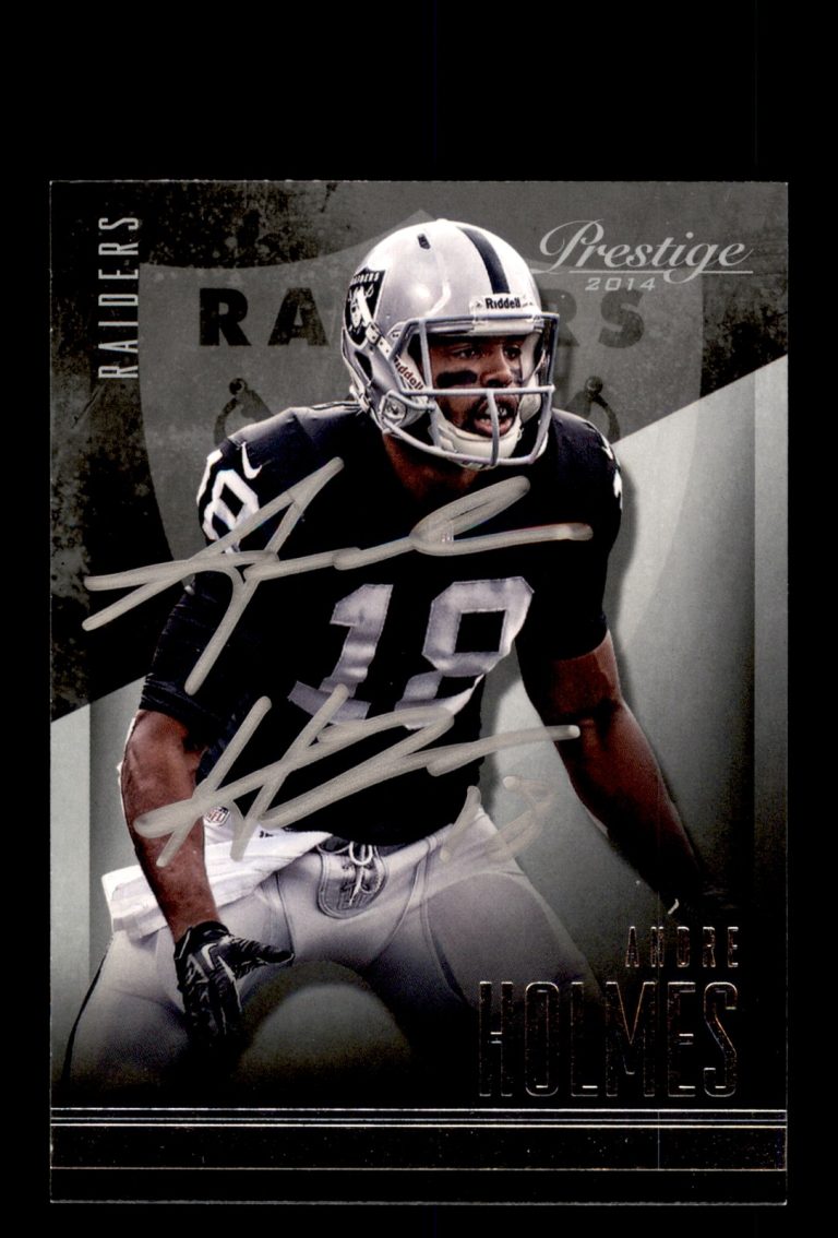 Signed Football Card Auto Andre Holmes 2014 Panini Prestige #93 Oakland Raiders