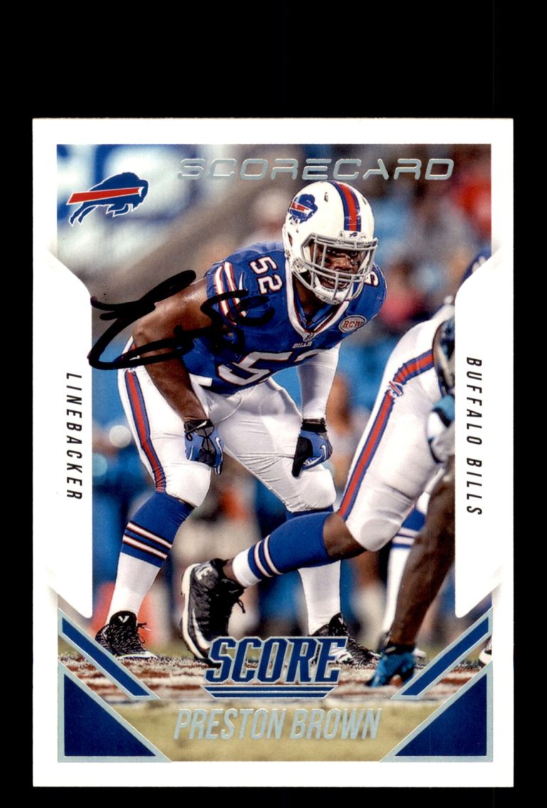Signed Football Card Auto Preston Brown 2015 Score #106 Buffalo Bills