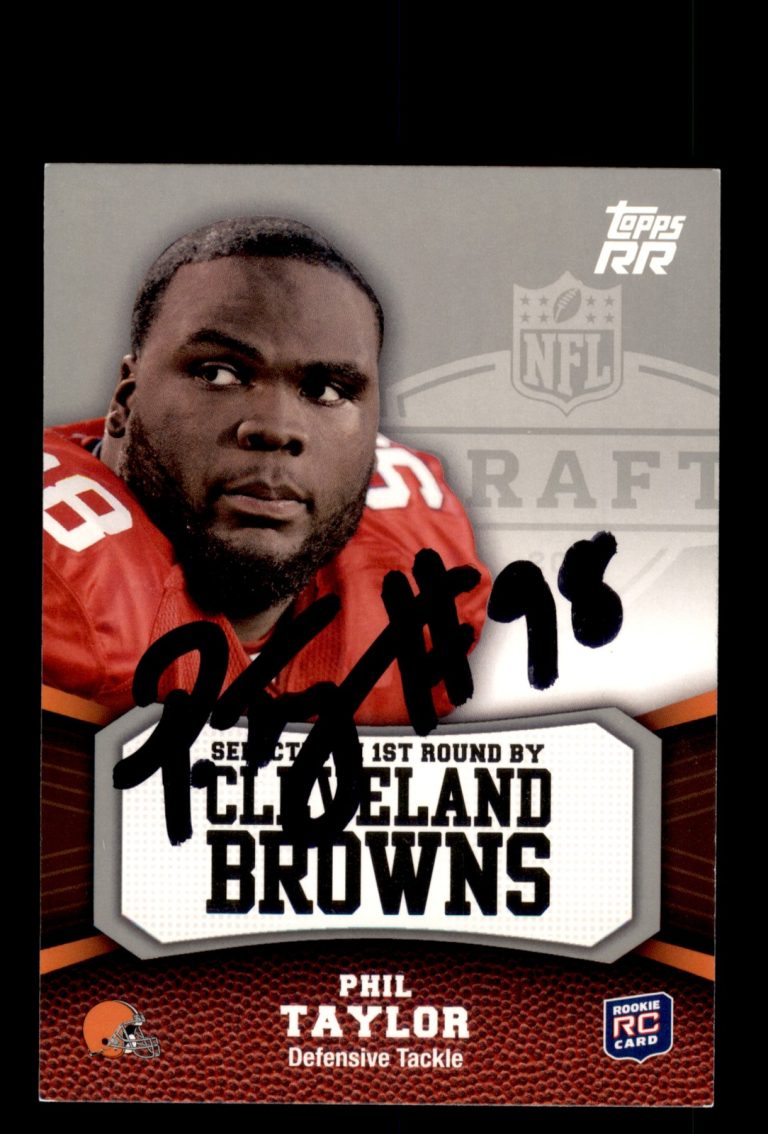 Signed Football Card Auto Phil Taylor 2011 Topps Rising Rookies #198 Browns