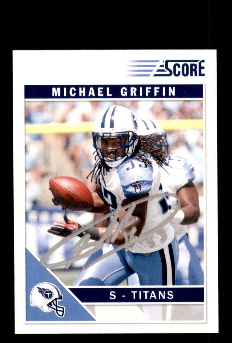 Signed Football Card Auto Michael Griffin 2011 Score #287 Tennessee Titans