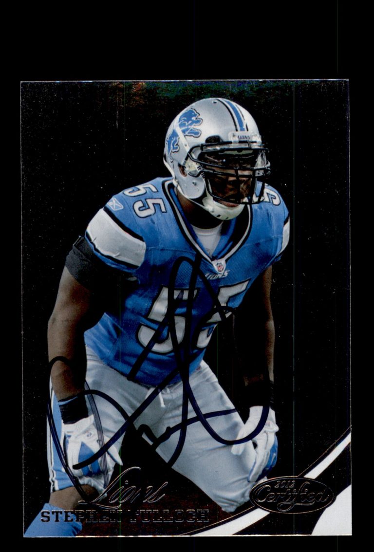 Signed Football Card Auto Stephen Tulloch 2012 Panini Certified #100 Lions