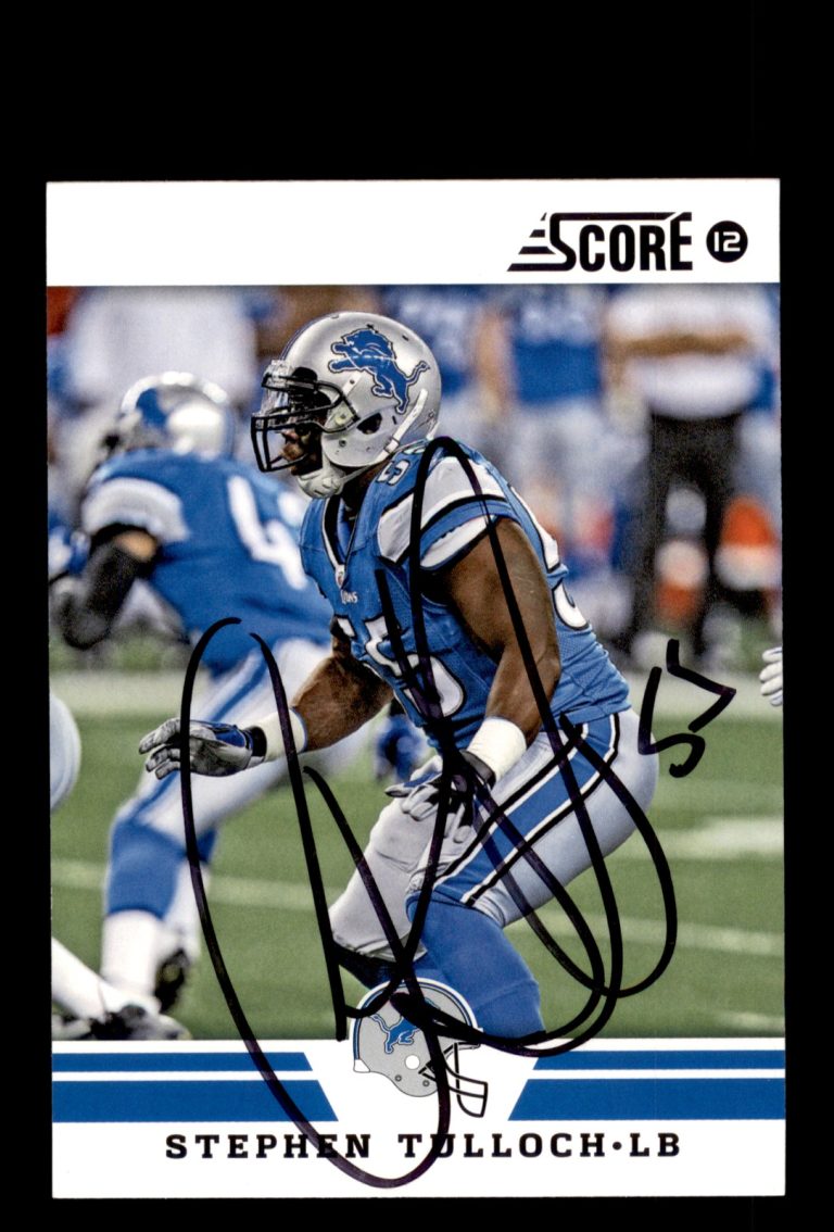 Signed Football Card Auto Stephen Tulloch 2012 Score #59 Detroit Lions