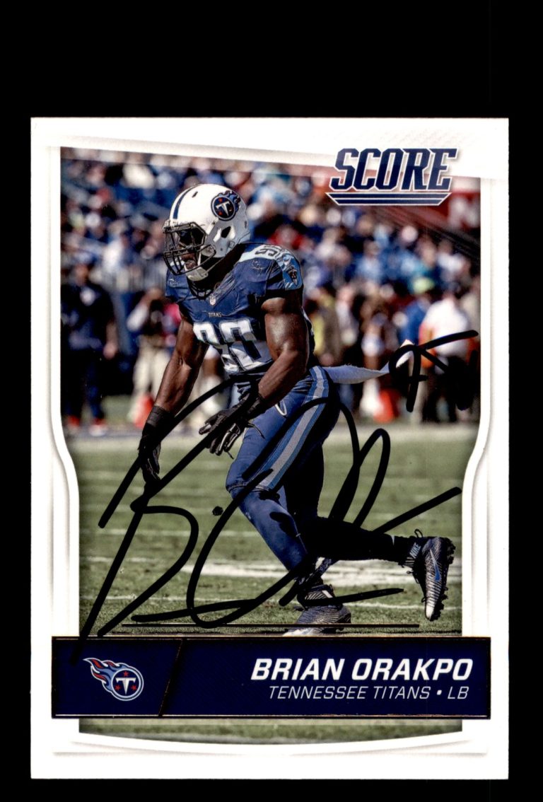 Signed Football Card Auto Brian Orakpo 2016 Score #320 Tennessee Titans