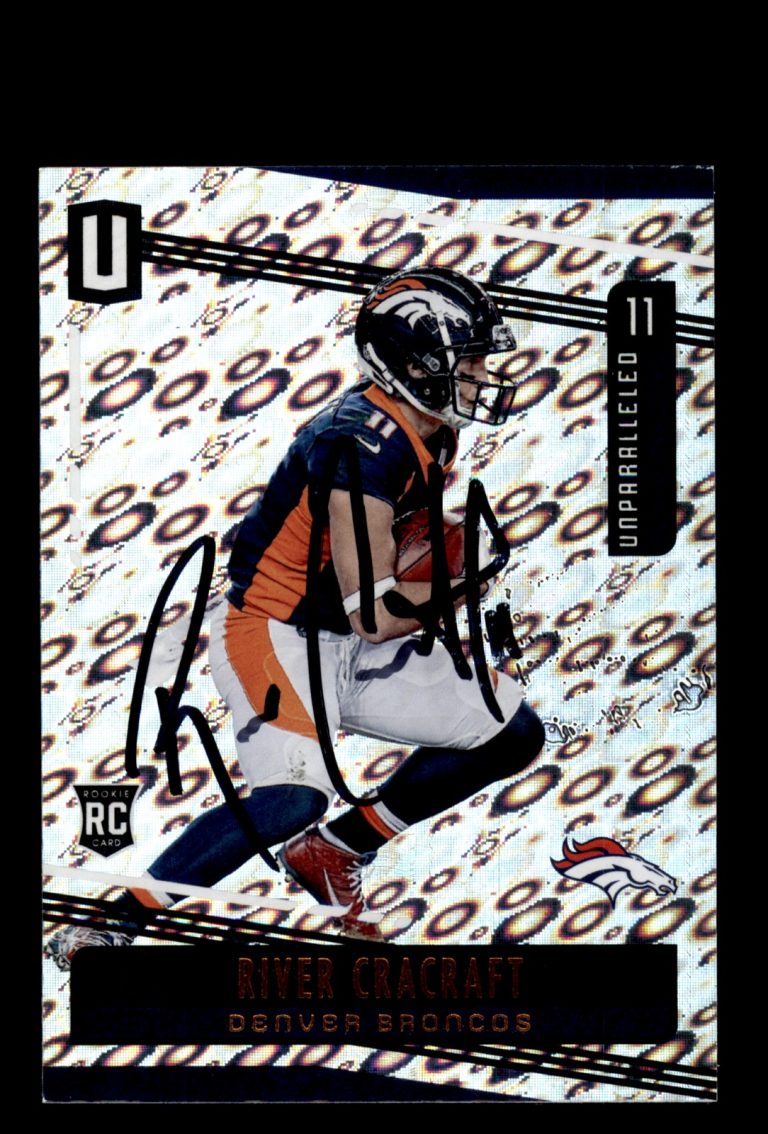 Signed Football Card Auto River Cracraft 2019 Panini Unparalleled #100 Broncos